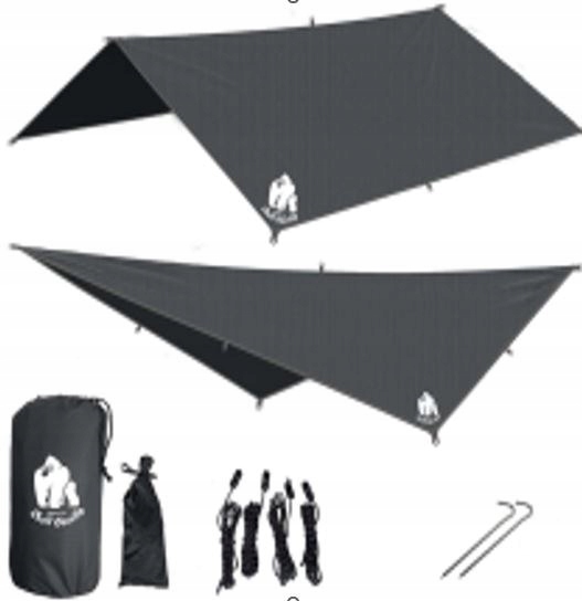 Biwakový Tarp 300cm Sivý - Univerzálny Ochranný Plachta nad Hamak